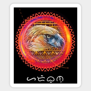 Philippine Eagle - Baybayin word Haribon (King of the Birds) tribal Colored Sticker